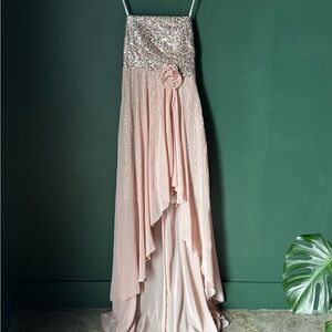 City Triangles Dusty Rose Sequin High-Low Dress